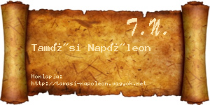 Tamási Napóleon névjegykártya